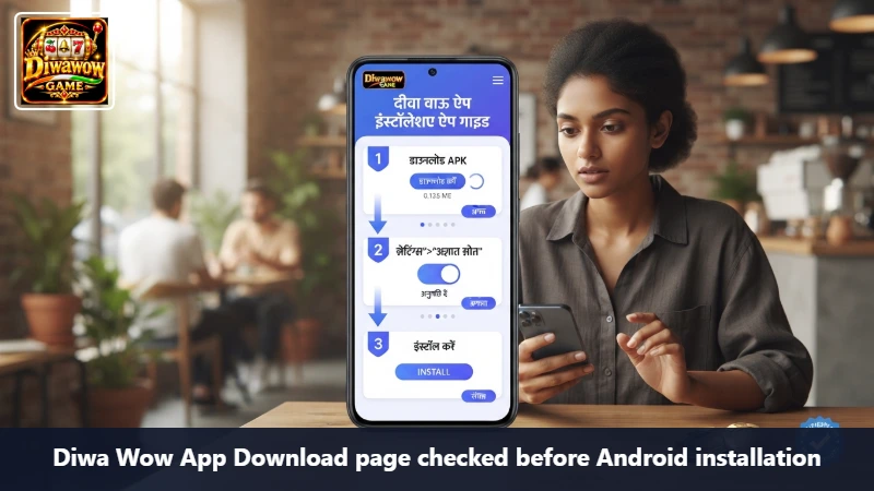 Diwa Wow App Download page checked before Android installation