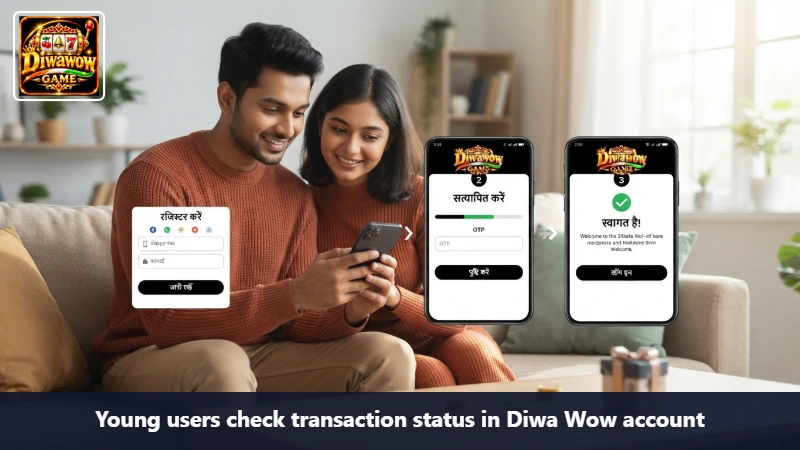 Young users check transaction status in Diwa Wow account
